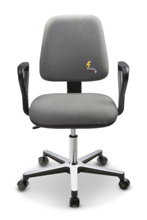 Gref 210 - ESD antistatic chair in conductive fabric with armrests