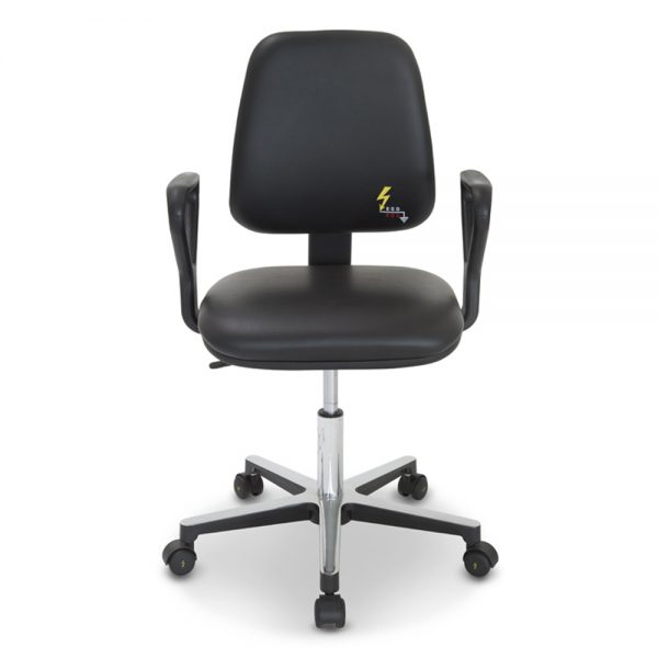 Gref 210 - ESD antistatic chair in antistatic eco-leather with armrests