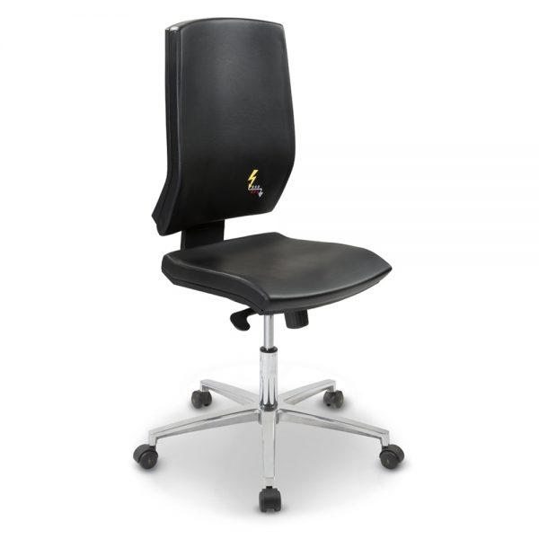 Gref 261 - Eco-leather antistatic office chair  with ergonomic high backrest.