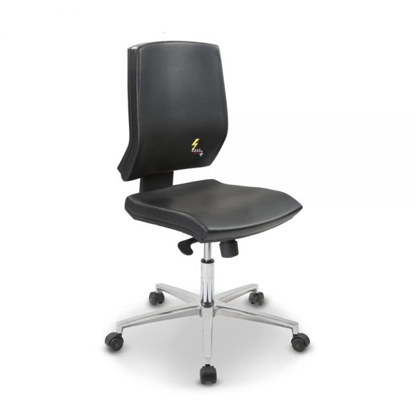 Gref 263 - Antistatic swivel chair for office with castors, with low backrest. Eco leather