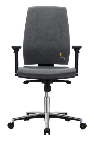 Gref 260 - Antistatic office chair with high backrest and adjustable armrests.