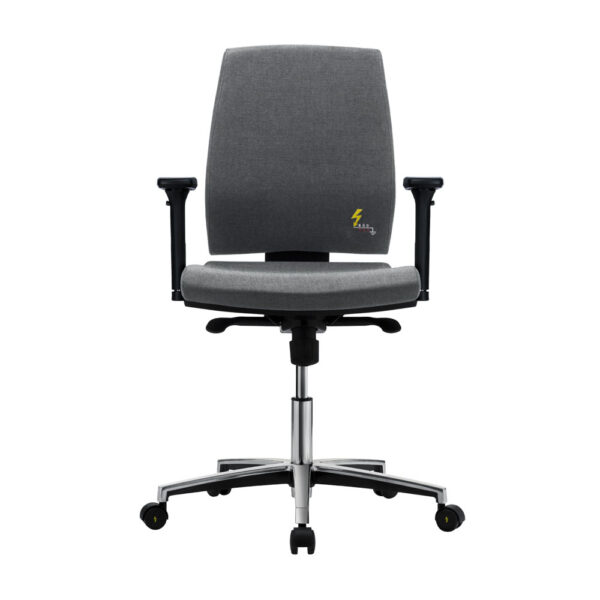 Gref 262 - Antistatic swivel chair for office and laboratory, with low backrest and adjustable armrests.